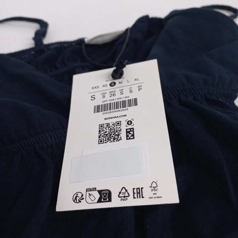 BERSHKA NAVY STRAPPY GARMENT, SIZE S