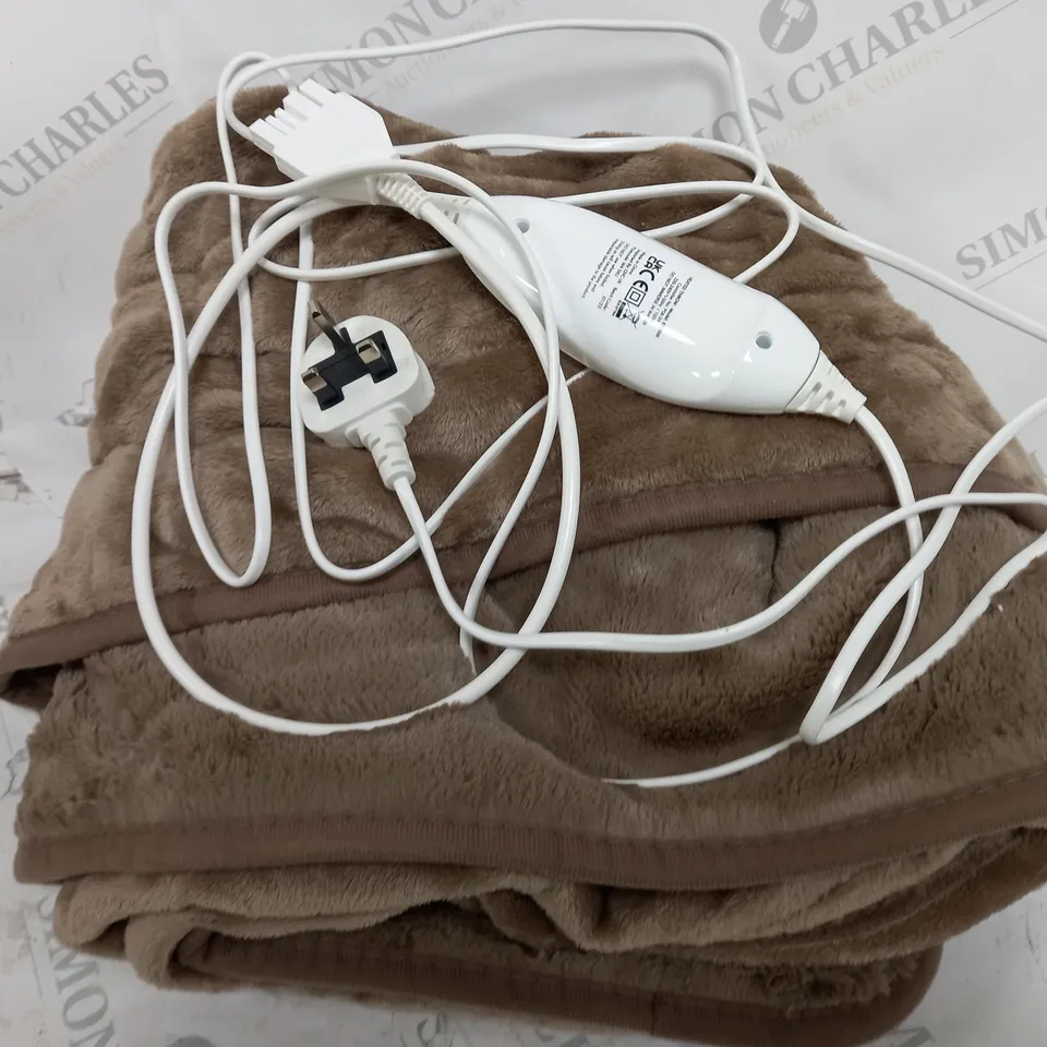 COZEE HOME VELVETSOFT HEATED BLANKET IN DARK TAUPE