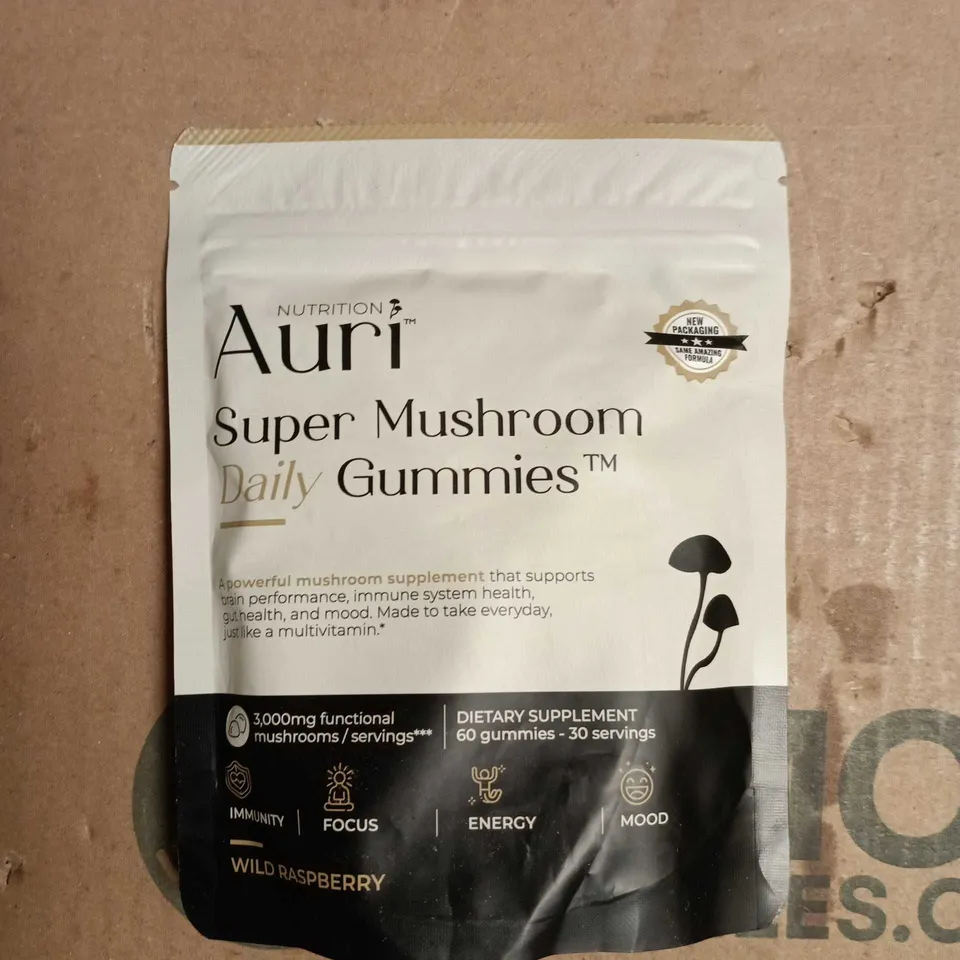 AURI SUPER MUSHROOM DAILY GUMMIES – WILD RASPBERRY 