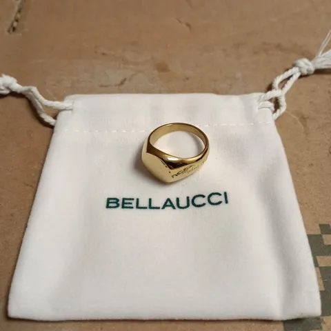 BELLAUCCI GOLD TONE SIGNET RING