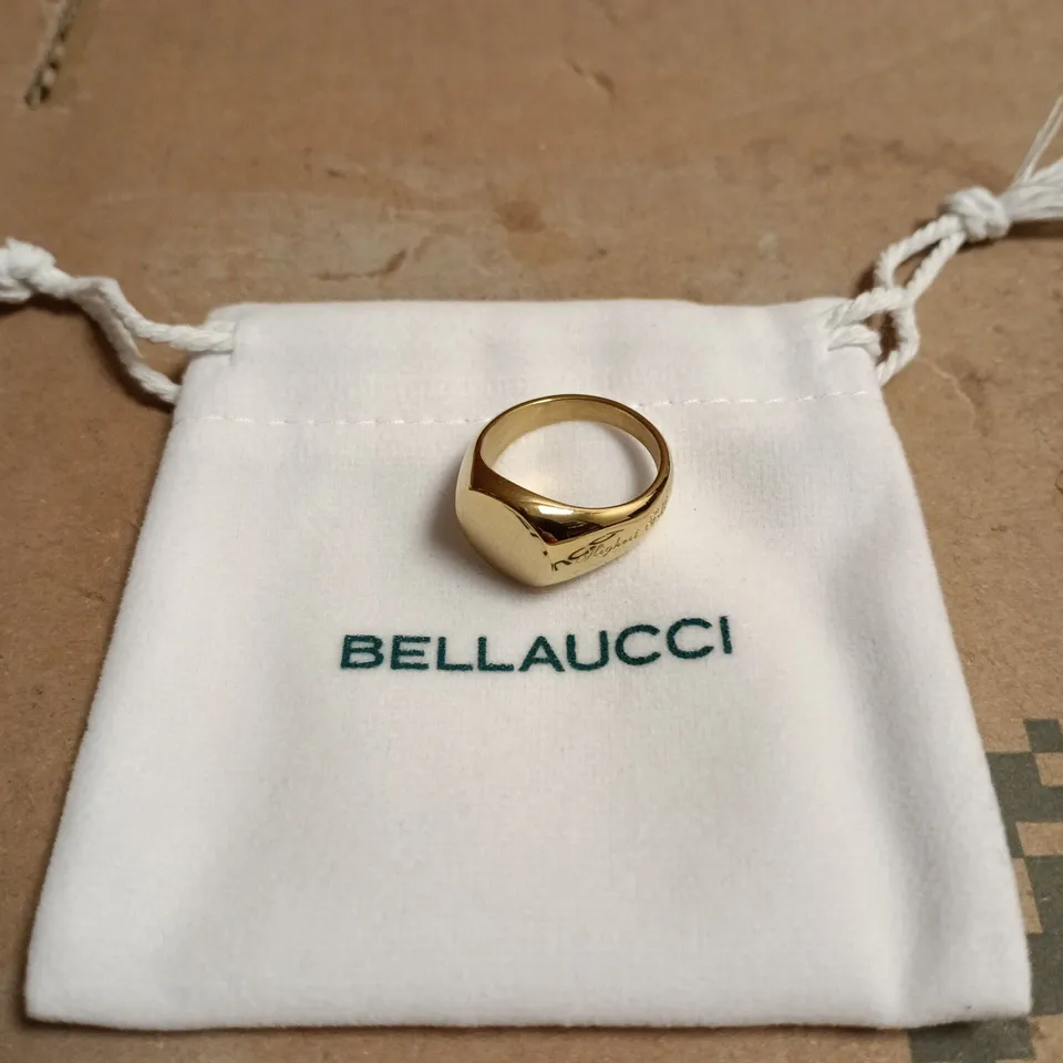 BELLAUCCI GOLD TONE SIGNET RING