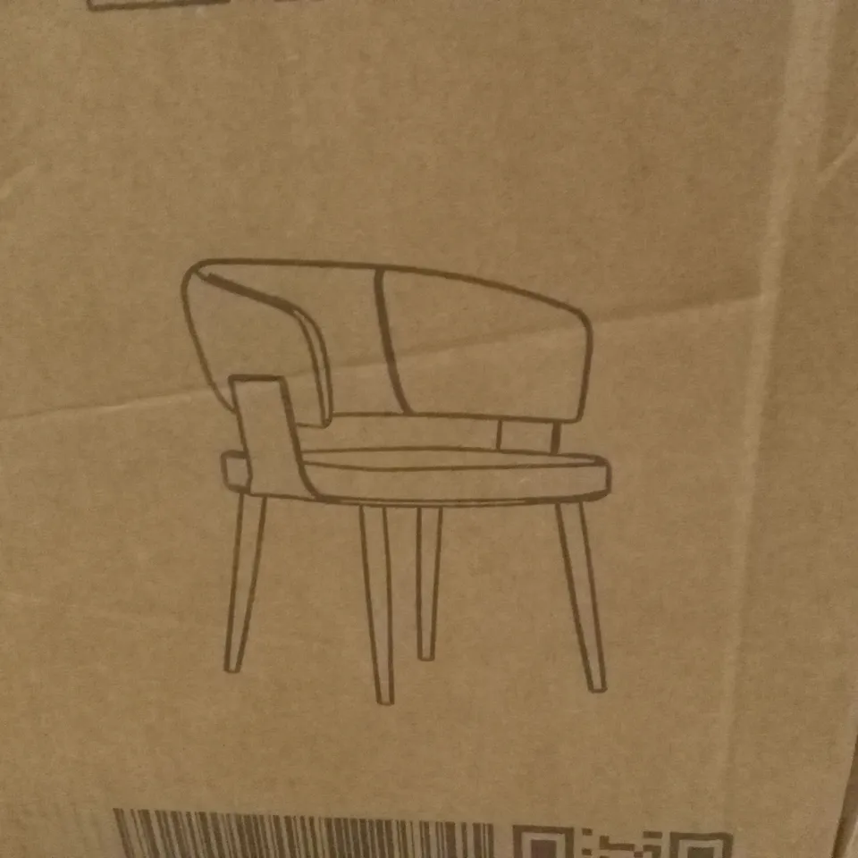 BOXED SET OF 2 DESIGNER DINING CHAIRS - BEIGE (1 BOX)