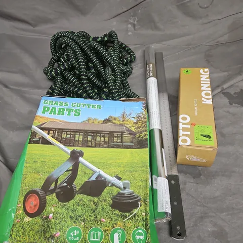 BOX OF APPROXIMATELY 12 ASSORTED HOUSEHOLD ITEMS TO INCLUDE - OTTO KONING WATER BOTTLE - WINDOW FILM - HOSE - ETC