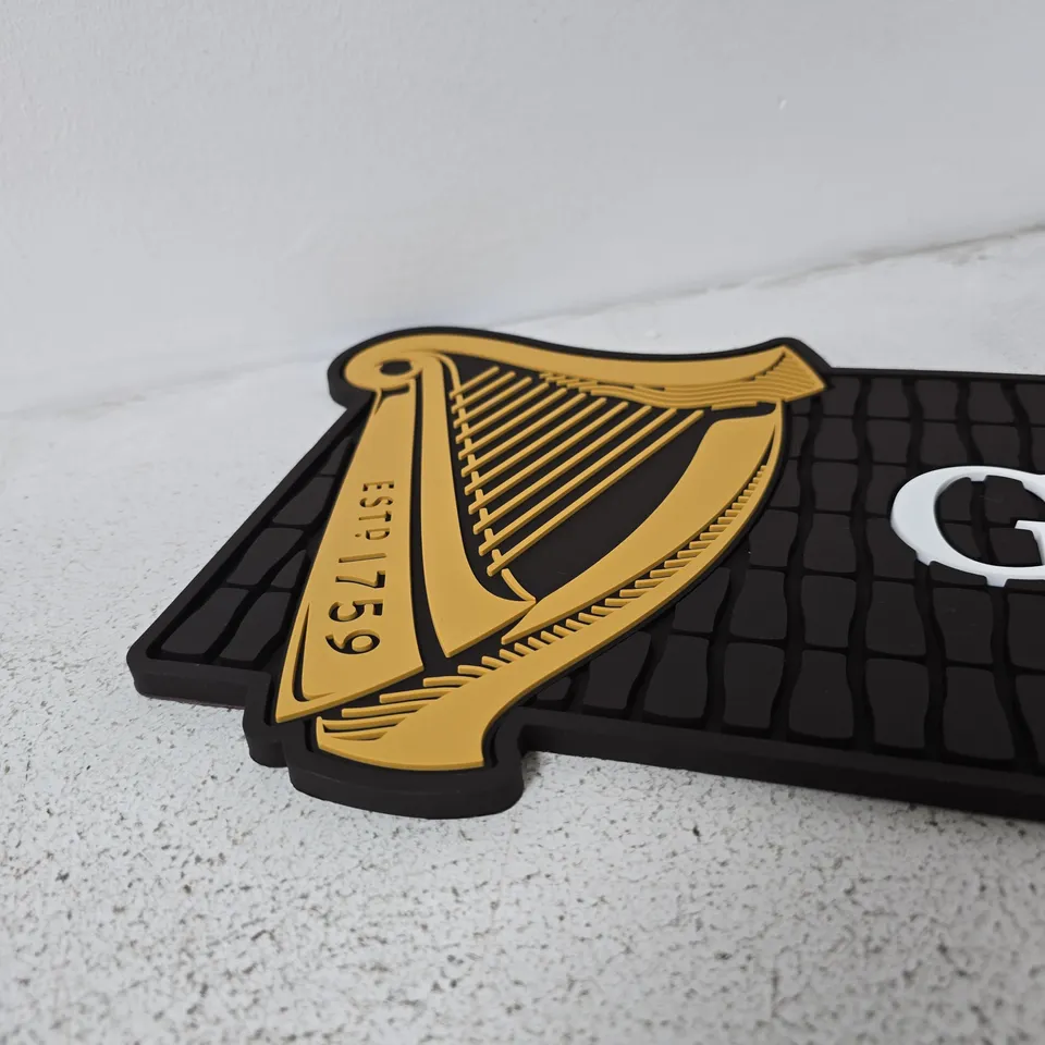 GUINNESS BAR MAT WITH HARP LOGO – BLACK ADVERTISING MAT