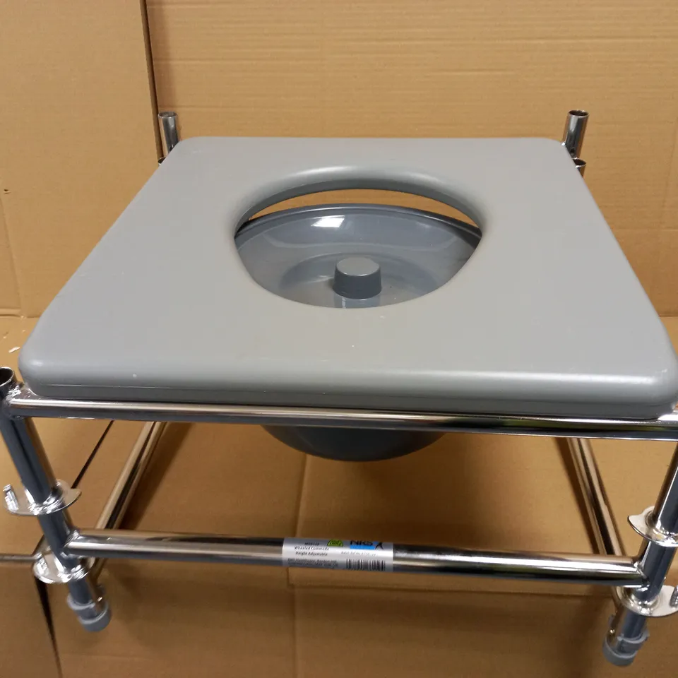 NRS HEALTHCARE ADJUSTABLE WHEELED COMMODE