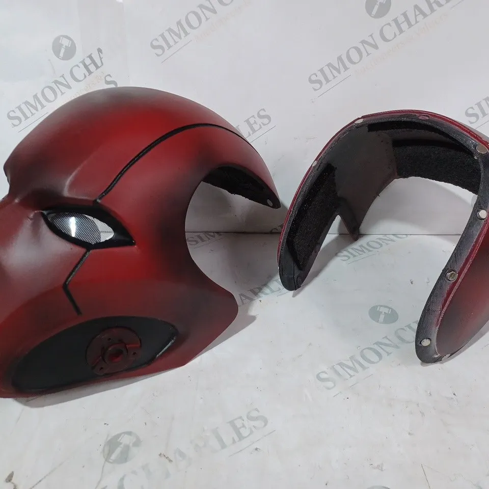 HANDMADE 3D PRINTED RED HOOD MASK W. LIGHT UP EYES