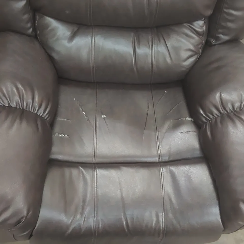 DESIGNER FUAX LEATHER MANUAL RECLINER ARMCHAIR - NOT WORKING 