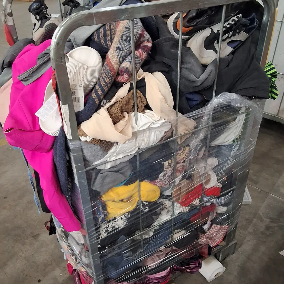 CAGE CONTAINING ASSORTED CLOTHING