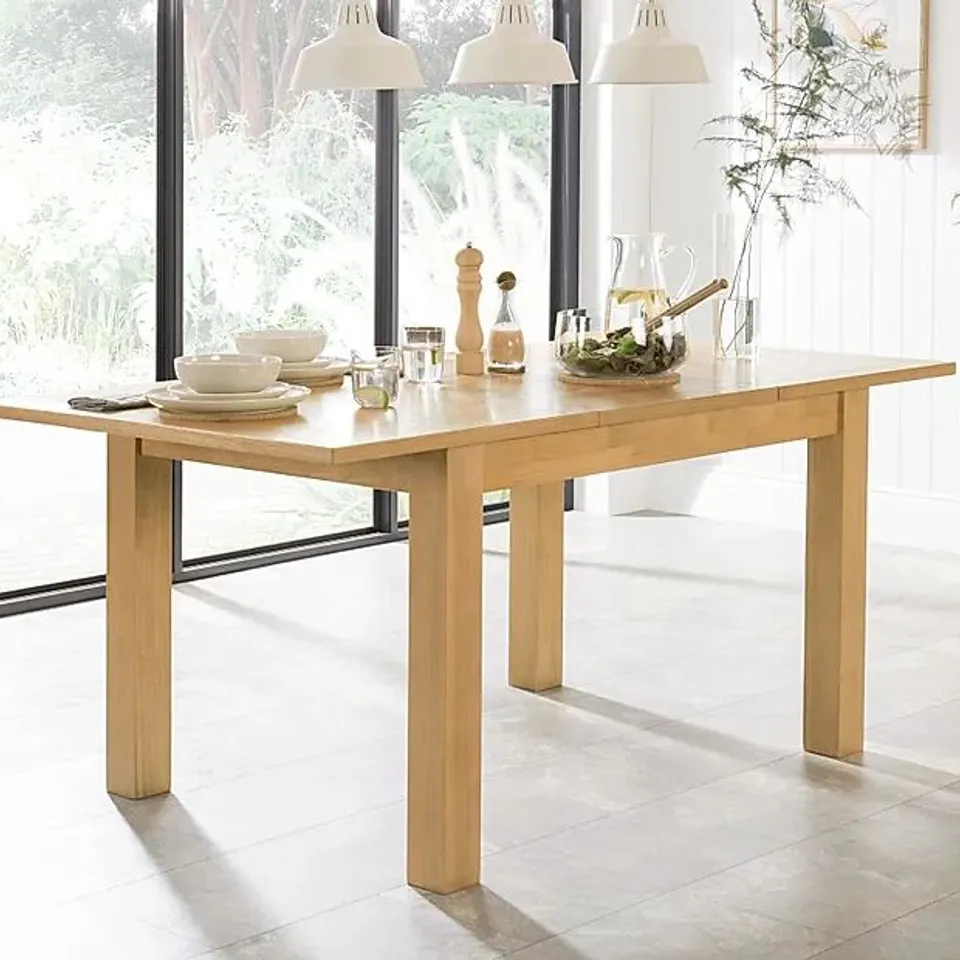 BOXED HAMILTON OAK EXTENDING DINING TABLE 150-200cm (2 OF 2 boxes)