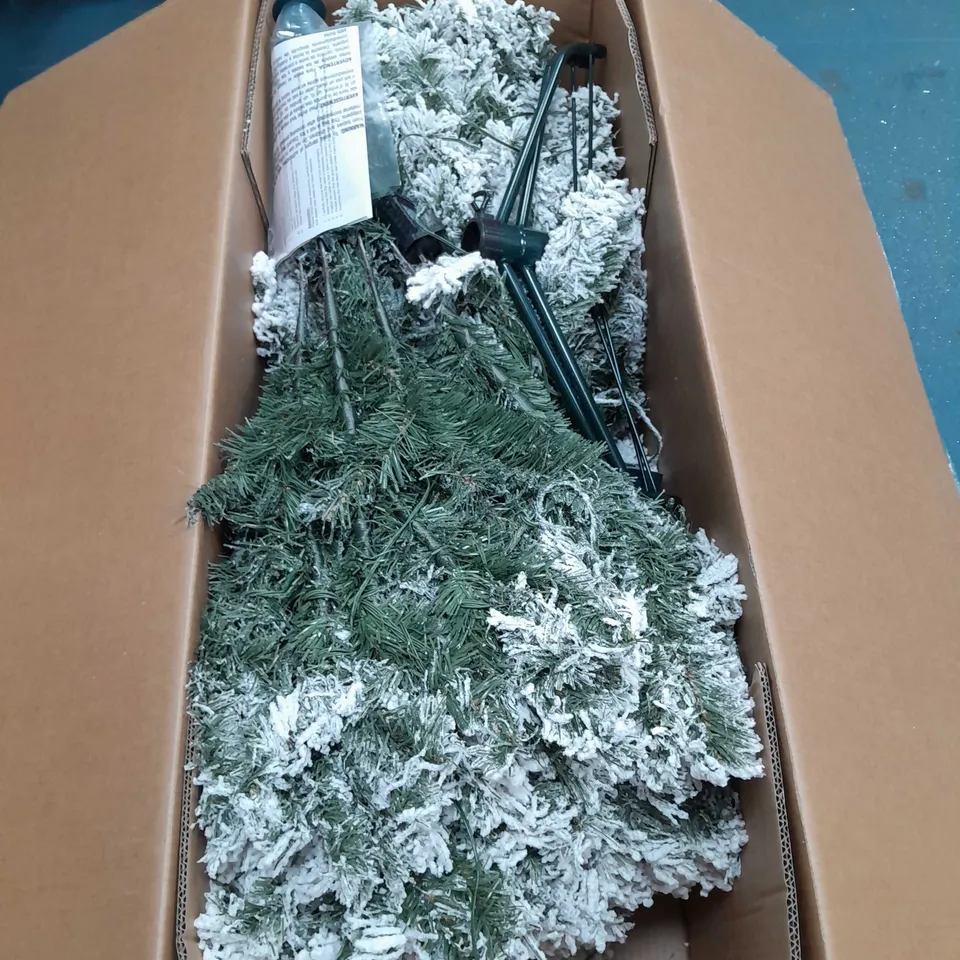 BOXED 6FT FLOCKED PRELIT DOWNSWEPT PINE TREE COLLECTION ONLY RRP £219.99