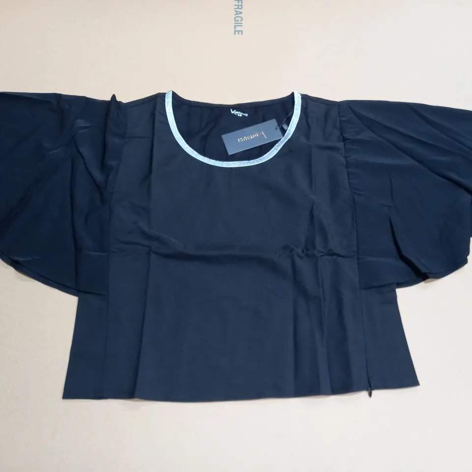 10 X BLACK & SPARKLY KINTSUGI CROP TOP - SIZE 12-18
