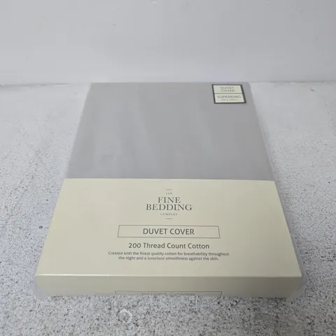 6 X THE FINE BEDDING COMPANY 200 THREAD COUNT COTTON DUVET COVERS IN GREY - SUPER KING