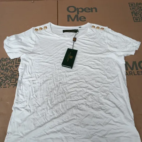 HOLLAND COOPER RELAX FIT CREW NECK TEE IN WHITE - SMALL