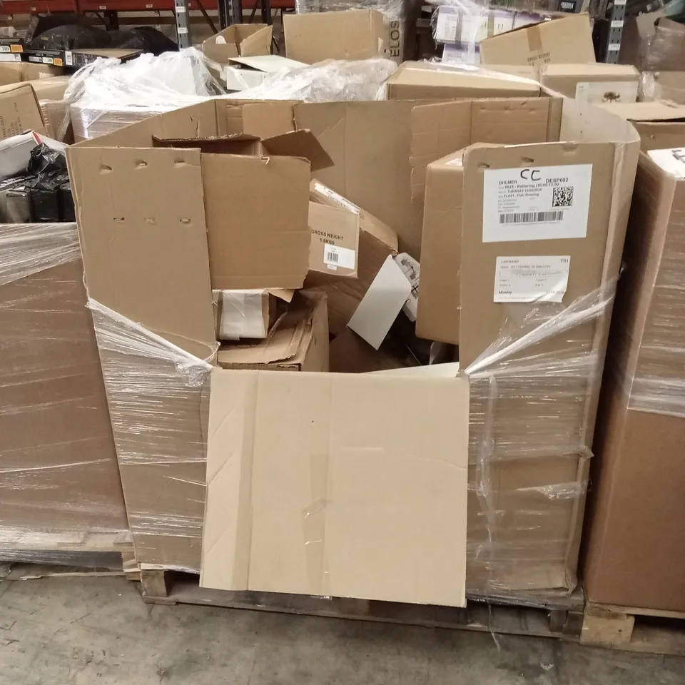 PALLET TO CONTAIN APPROXIMATELY 20  DESIGNER INDOOR LIGHTING PRODUCTS TO INCLUDE; CEILING LIGHTS, LIGHT SHADES ETC