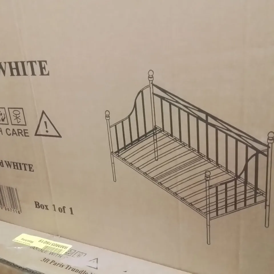 BOXED 3FT PARIS BED WITH TRUNDLE -WHITE- (2 BOXES)
