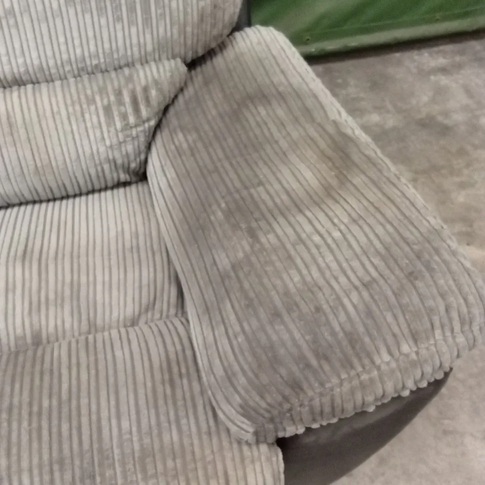 SIENNA FABRIC/FAUX LEATHER HIGH BACK 3 SEATER MANUAL RECLINER SOFA