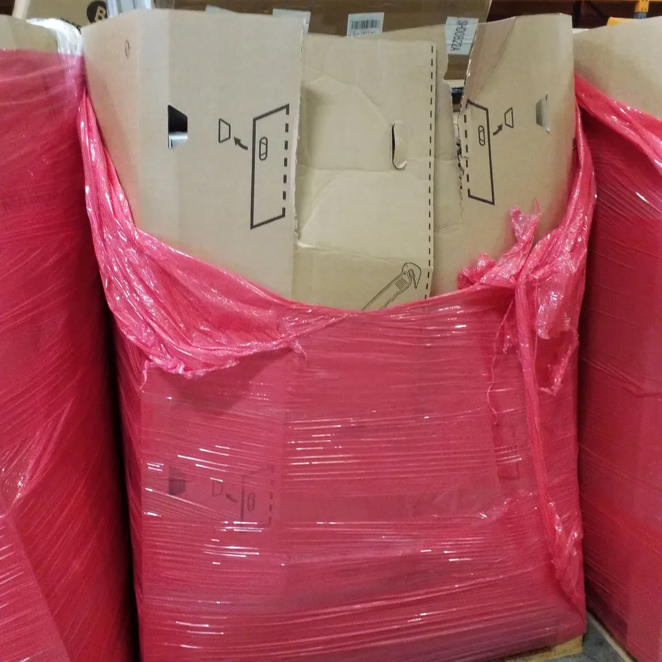 PALLET CONTAINING ASSORTED PRODUCTS INCLUDING TOWEL WARMER, ROLLER BLIND, CHILDRENS TRICYCLE, TOILET SEAT, 20" LED MONITOR & OFFICE CHAIR 