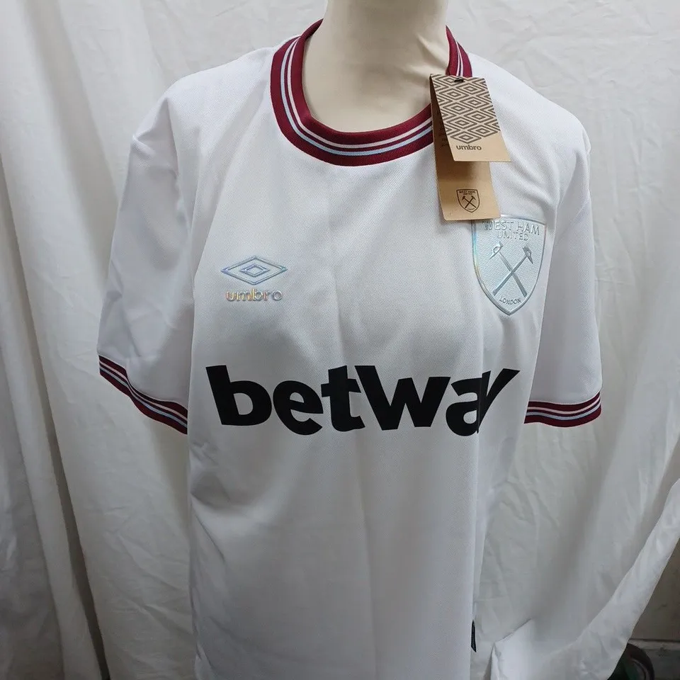 UMBRO WEST HAM UNITED AWAY JERSEY  - LARGE