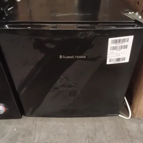 UNBOXED RUSSELL HOBBS TABLE TOP LARDER MINI FRIDGE 43 LITRE CAPACITY, REVERSIBLE DOOR & ADJUSTABLE FEET, SMALL FRIDGE, MANUAL TEMPERATURE CONTROL, ICE BOX, BLACK RHTTF0E1B