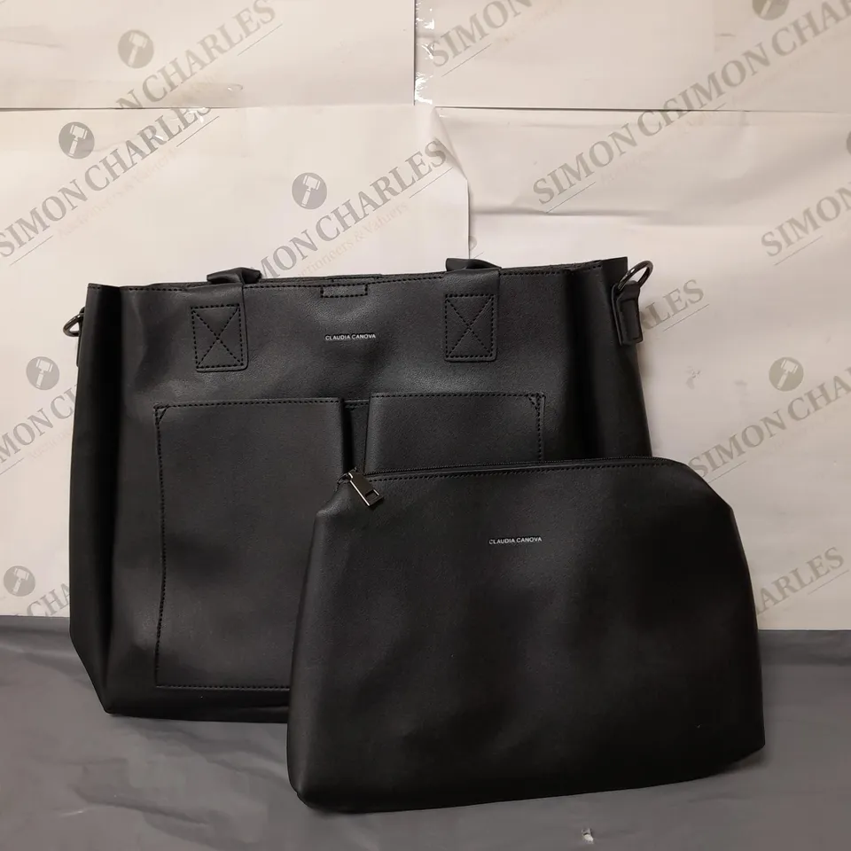 CLAUDIA CANOVA LARGE BLACK TOTE BAG AND HANDBAG