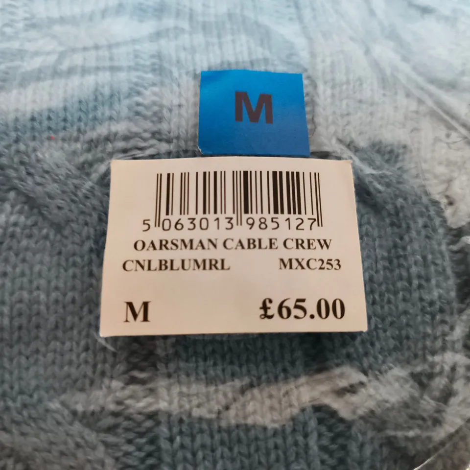 CREW CLOTTING COMPANY MEN'S CABLE KNIT CREW NECK SWEATER – MEDIUM (M)