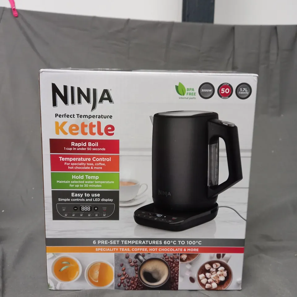 BOXED NINJA PERFECT TEMPERATURE KETTLE KT200UK