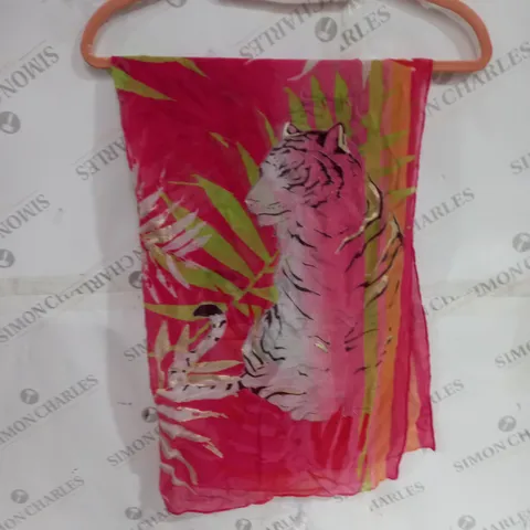 BIBI BIJOUX SCARF PINK TIGER PRINT ONE SIZE
