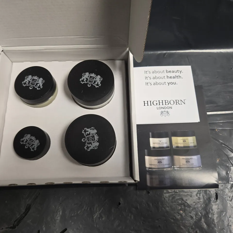 HIGHBORN LONDON 4-PIECE SKIN CARE SET TO INCLUDE IMPERIAL MOISTURISER AND NIGHT ELIXIR