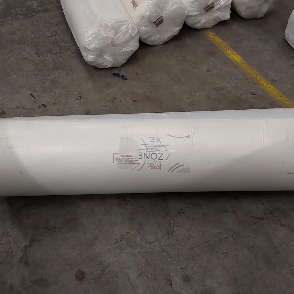 QUALITY BAGGED AND ROLLED SOMNIOR 7-ZONE MEMORY FOAM 4'6" DOUBLE SIZE MATTRESS 