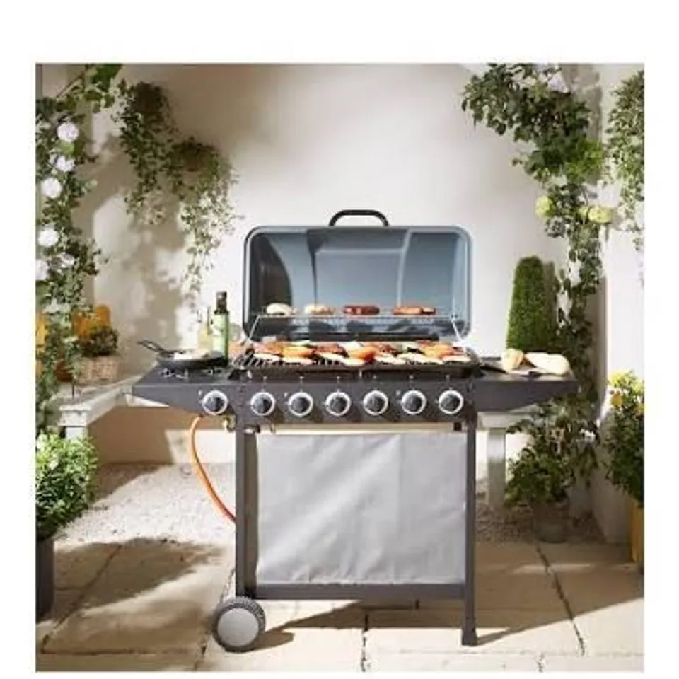 BOXED 4 BURNER GAS BBQ WITH SIDE BURNER