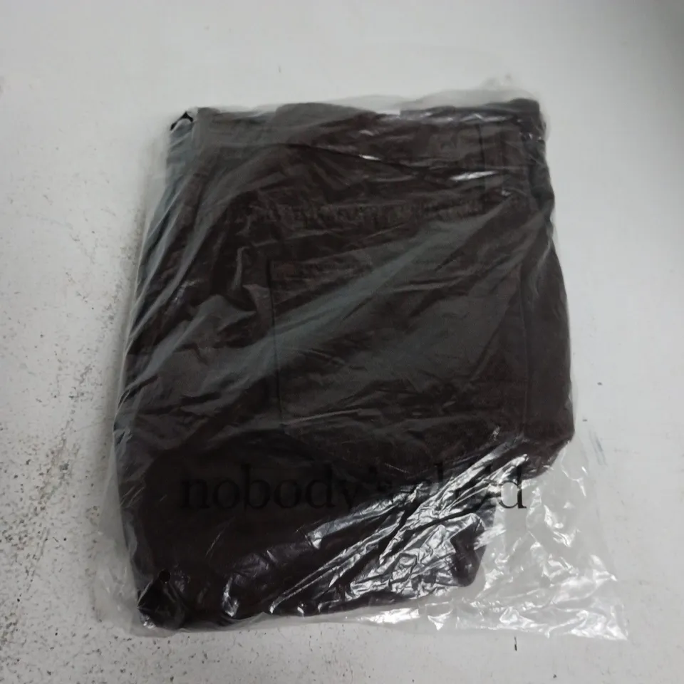 BAGGED NOBODYS CHILD BARREL LEG JEANS SHORT IN BROWN - UK 14S