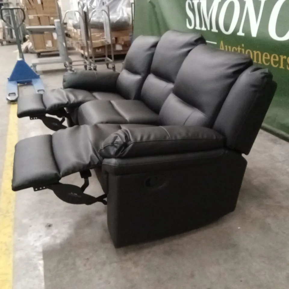 ALBION LUXURY FAUX LEATHER 3 SEATER HIGH BACK MANUAL RECLINER SOFA RRP £749