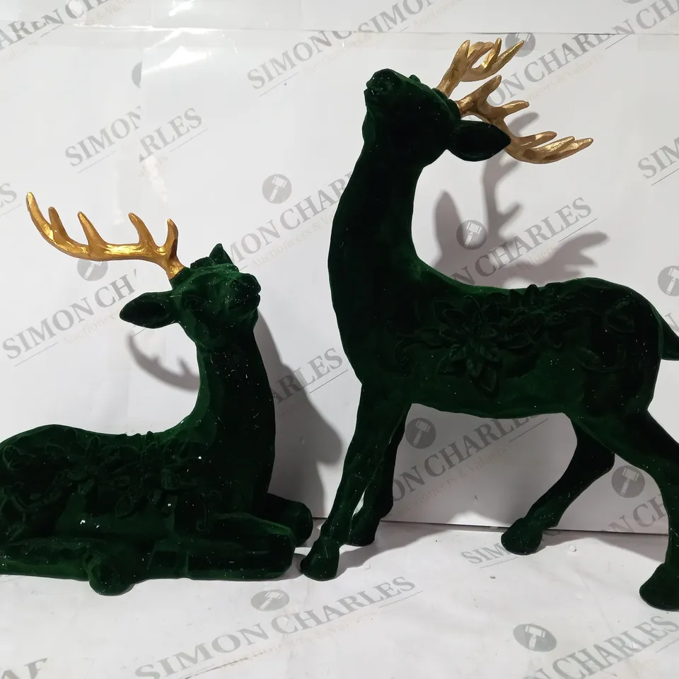 ALISON CORK SET OF 2 VELVET HENRY STAGS