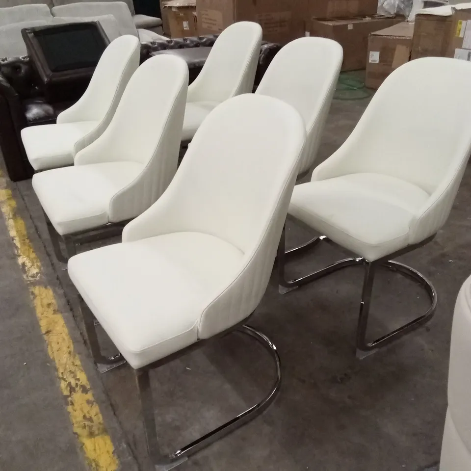 SET OF 6 RIVA DINING CHAIRS, PREMIUM FAUX LEATHER