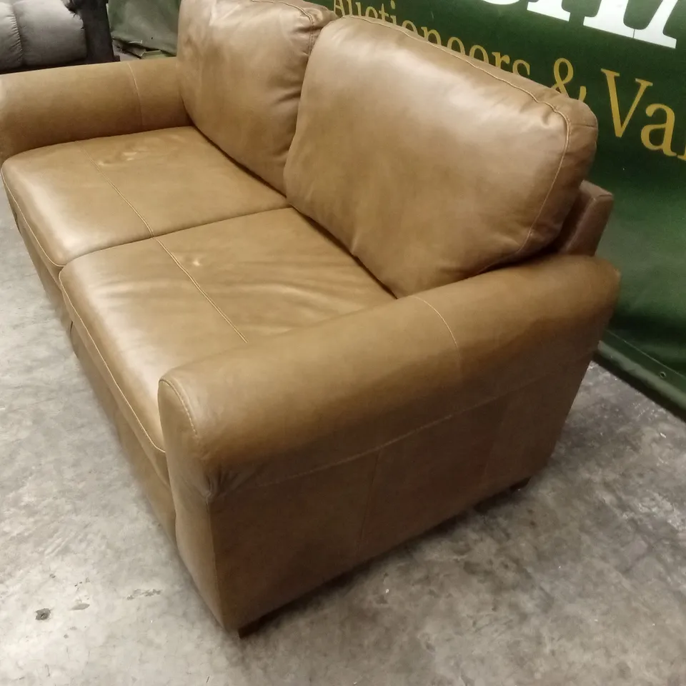BAILEY 3 SEATER LEATHER SOFA - TAN RRP £879