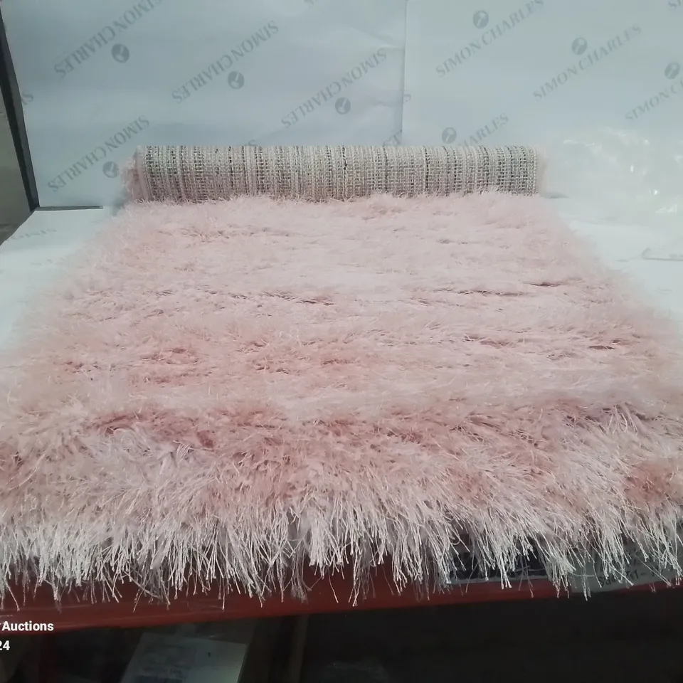 BRAND NEW PACO HOME 300 GLAMOUR PINK/ROSE 60X100CM SHAGGY RUG