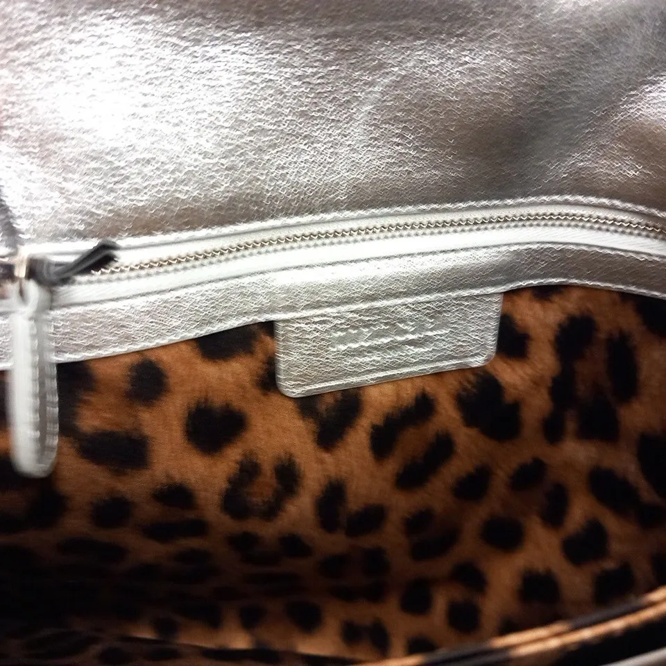 ROBERTO CAVALLI SILVER LEATHER BAG
