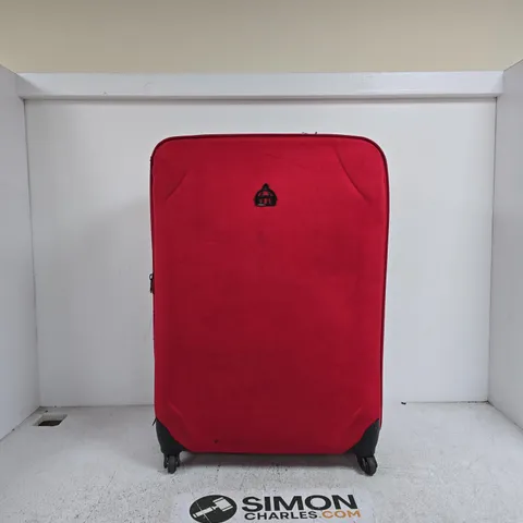 RED WHEELED TRAVEL LUGGAGE / SUITCASE (WITH 4 WHEELS)