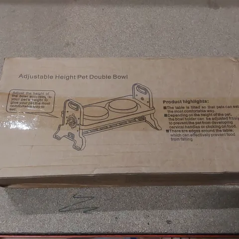 BOXED ADJUSTABLE HEIGHT PET DOUBLE BOWL