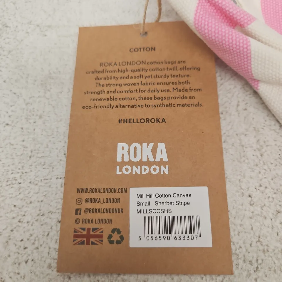 ROKA LONDON COTTON CANVAS BELT BAG – SMALL SHERBET STRIPE (MILL HILL)