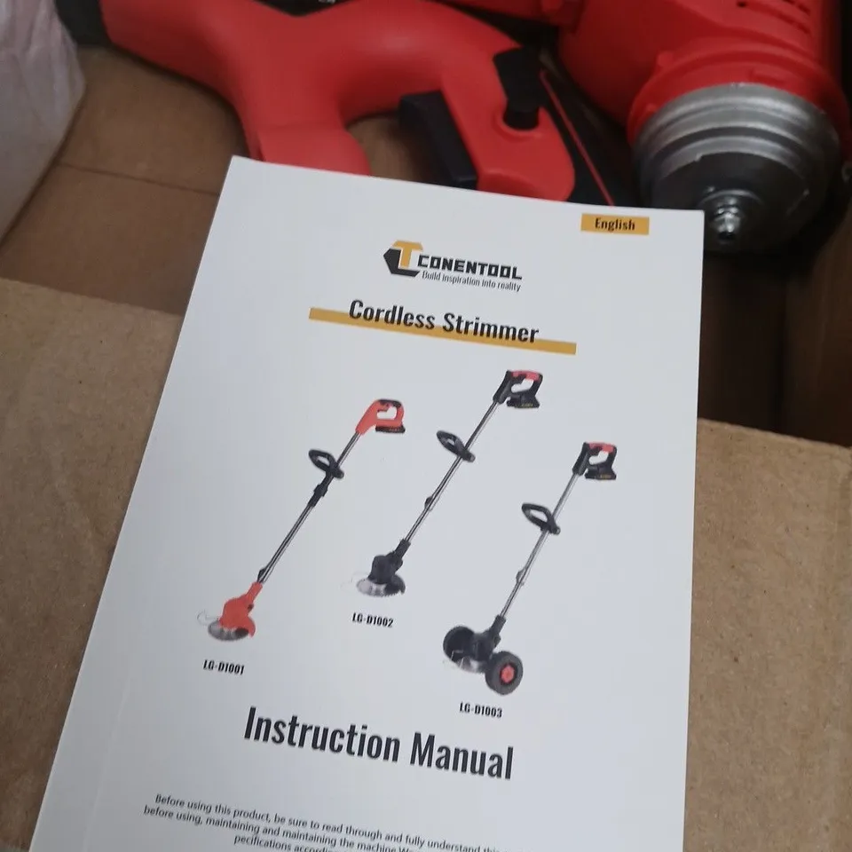 CORDLESS STRIMMER – RED GARDEN TOOL