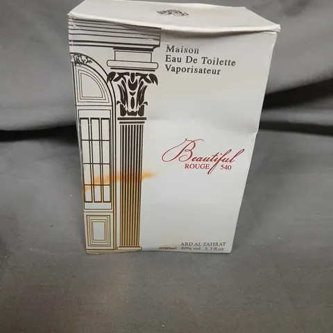 BOXED ARD AL ZAHRAT MAISON EAU DE TOILETTE BEAUTIFUL ROUGE 540 100ML
