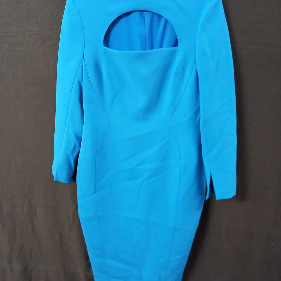 KAREN MILLEN COMPACT STRETC CUT OUT SLEEVED PENCIL DRESS SIZE 10