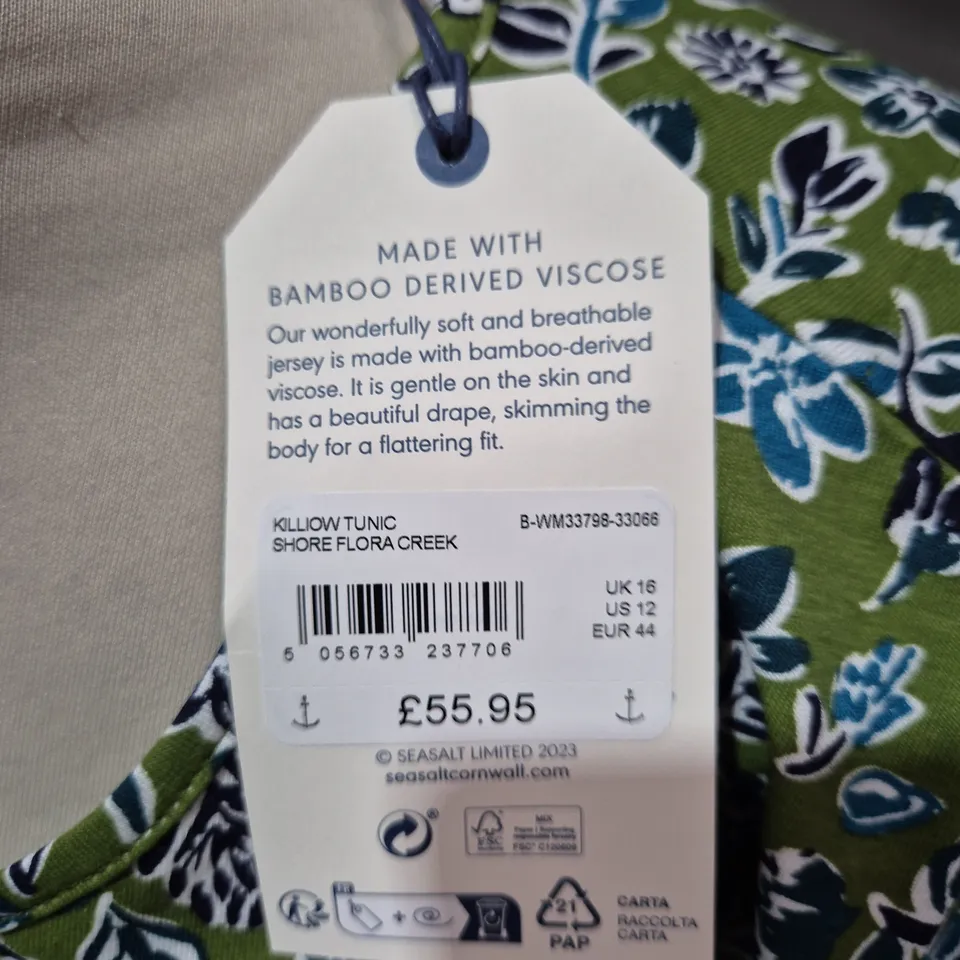 SEASALT CORNWALL TUNIC – SHORE FLORA CREEK FLORAL PRINT, UK 16