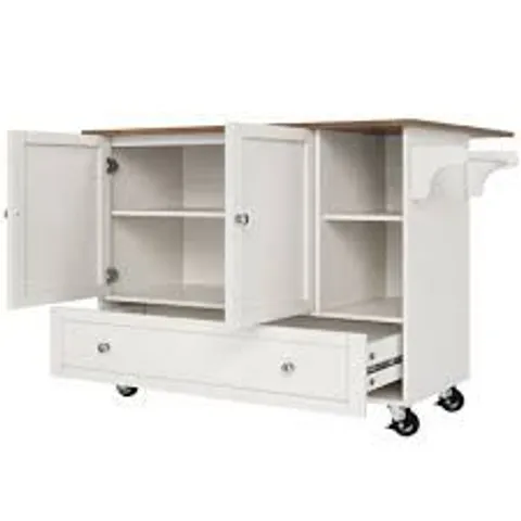 BOXED KITCHEN ISLAND WITH 1 DRAWER, 2 DOORS AND 2 SHELVES WHITE (2 BOXES)