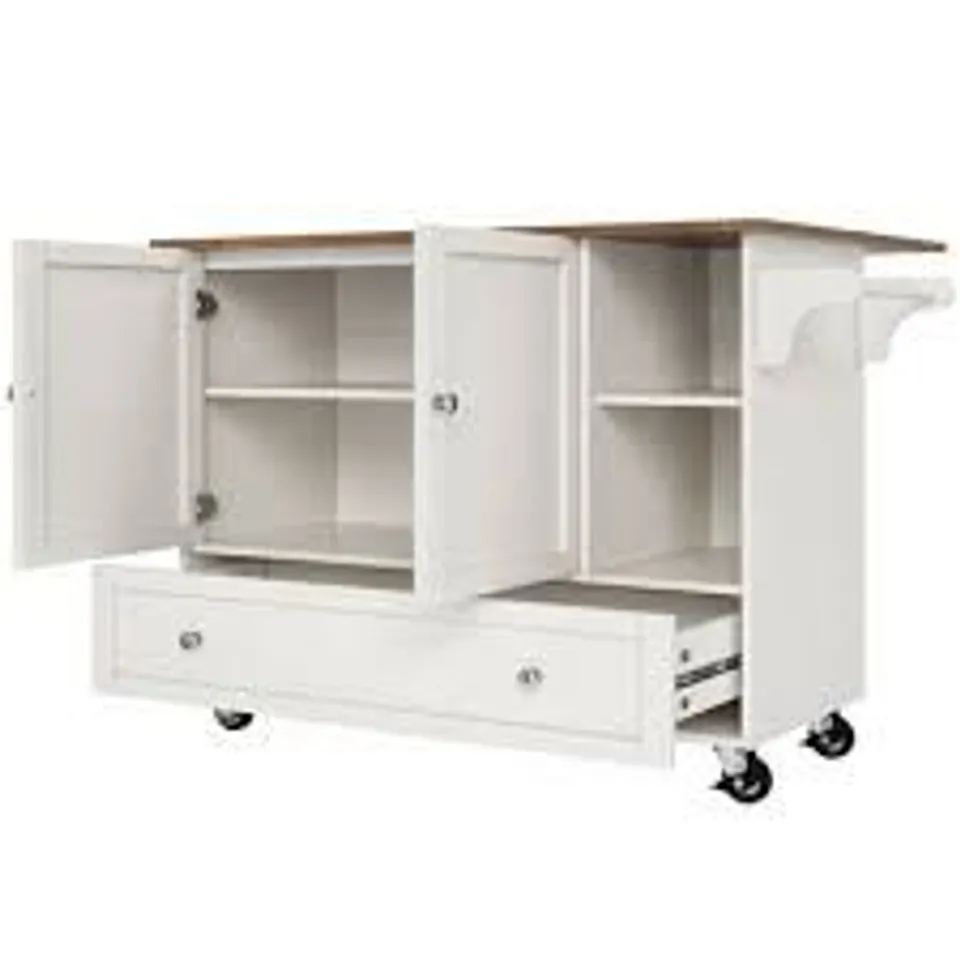 BOXED KITCHEN ISLAND WITH 1 DRAWER, 2 DOORS AND 2 SHELVES WHITE (2 BOXES)