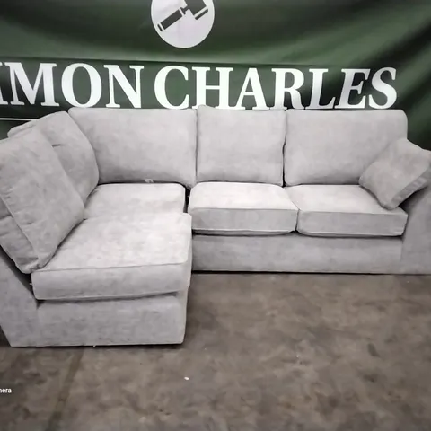 QUALITY DESIGNER STANFORD MODULER CORNER SOFA CHUNKY CHENILLE LIGHT GREY FABRIC