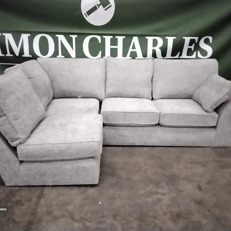 QUALITY DESIGNER STANFORD MODULER CORNER SOFA CHUNKY CHENILLE LIGHT GREY FABRIC