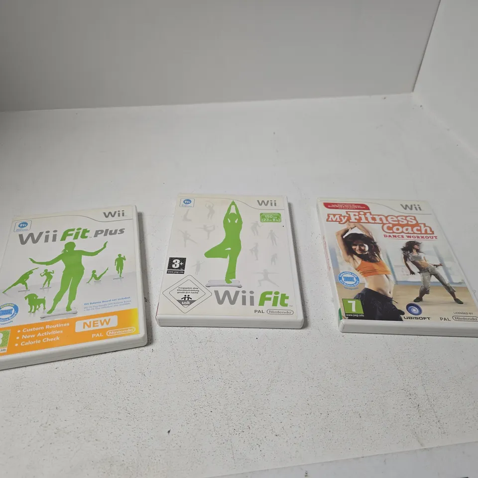 NINTENDO WII GAMES – SET OF 3: WII FIT PLUS, WII FIT, MY FITNESS COACH DANCE WORKOUT