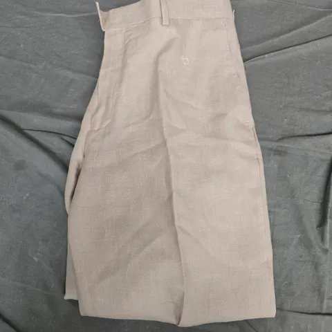 CHARLES TYRWHITT TAUPE LINEN TROUSERS, CLASSIC FIT, 34W X 32L